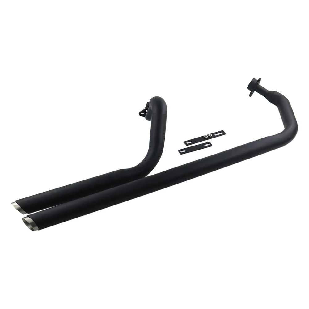 Motorcycle Dual Exhaust Full System Slash Cut Muffler Fits