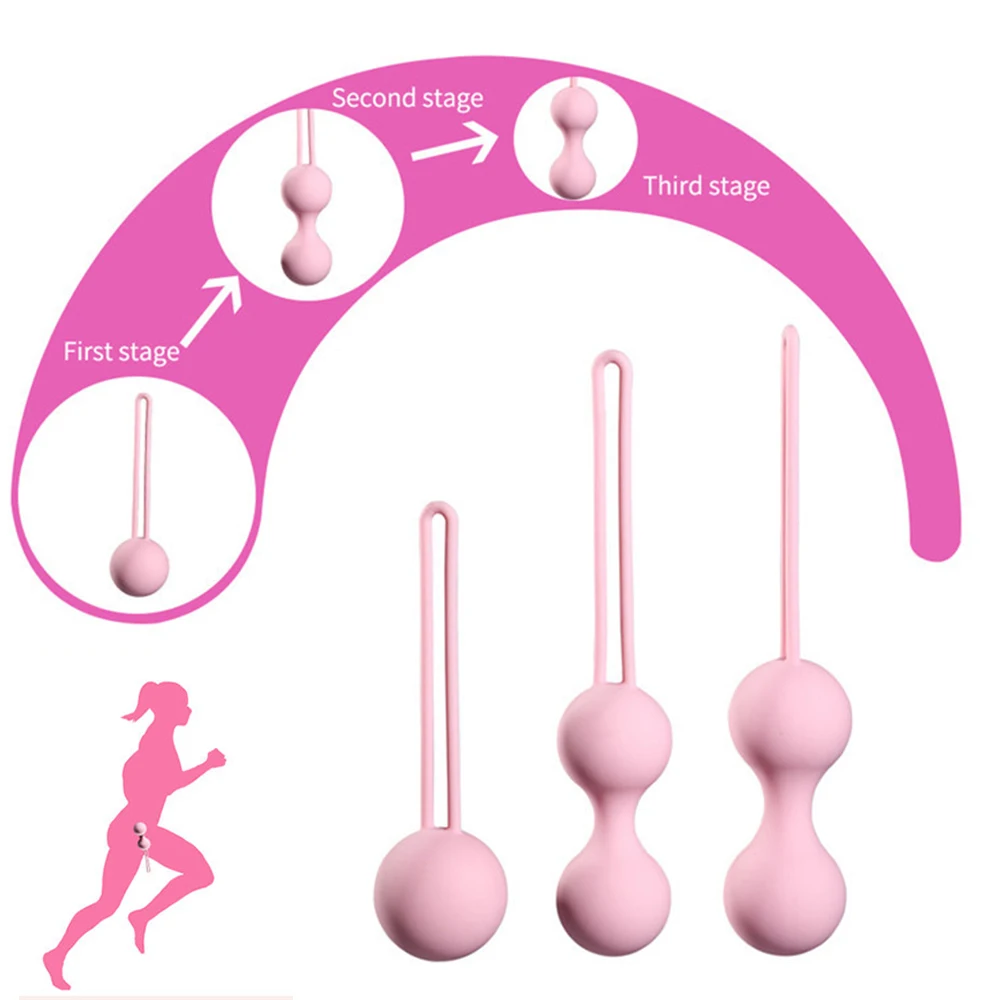 Medical Silicone Kegel Balls Exercise Tightening massager Adult toy No Vibrator Device Balls Safe Ben Wa Ball for Women Vaginal