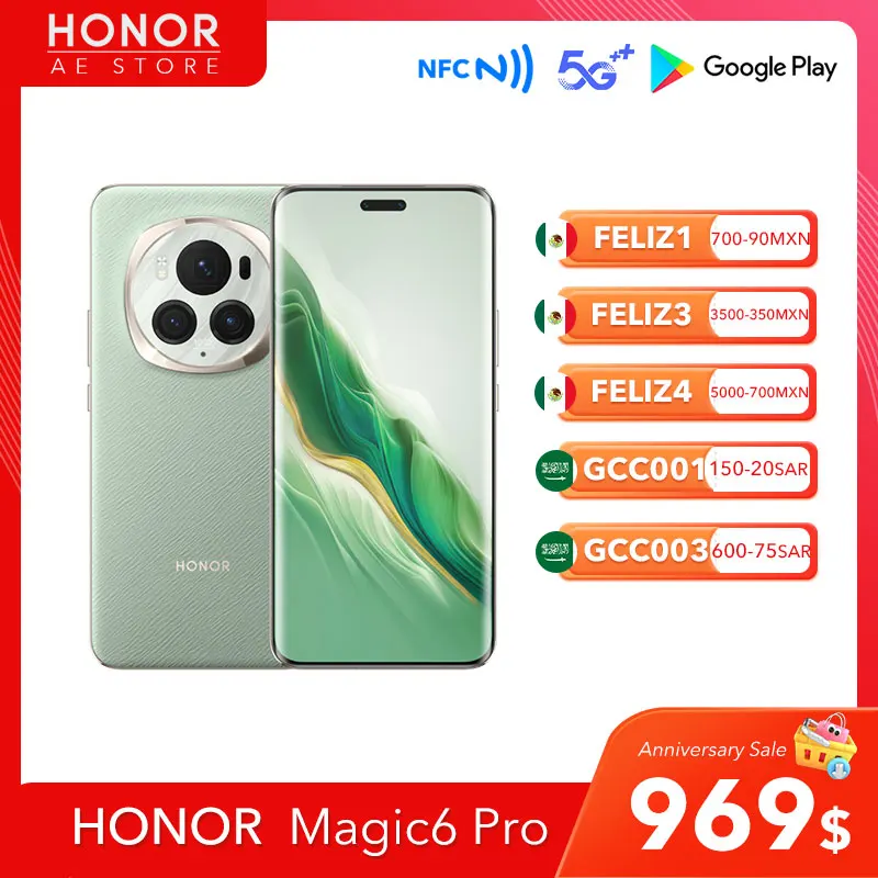 Телефон-перископ HONOR Magic6 Pro, Snapdragon 8 Gen 3, 5600 МП, две Sim-карты, аккумулятор мАч, 80 Вт