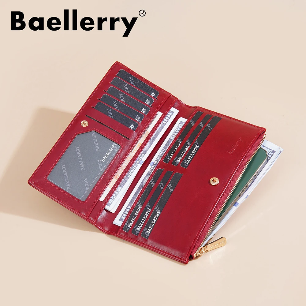 Baellerry Korean Style Small Wallet Women - PU Leather Zipper Pocket, Mini Card Holder for Daily Essentials