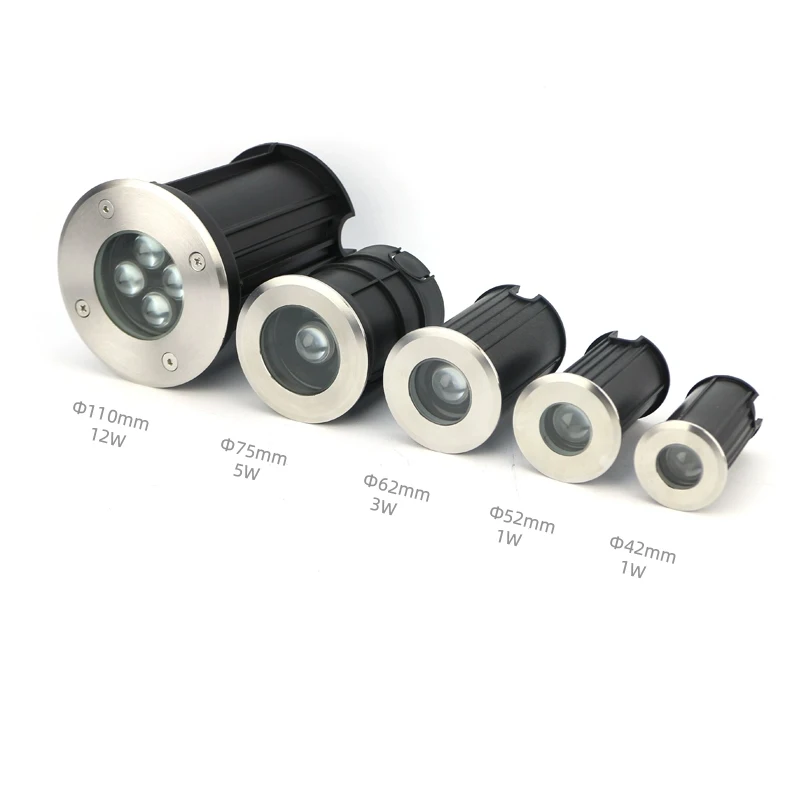 Small  Waterproof Underground Lamps stainless steel lamp body 2W Buried  Led Garden Path Spot Recessed Underground Light DC24V