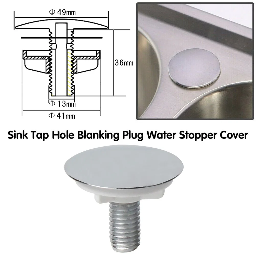 

49mm Kitchen Sink Faucet Hole Cover Sealing Plug ABS Basin Hole Anti-leakage Bathroom Sink Cover Sink Tap Hole Stopper Covers