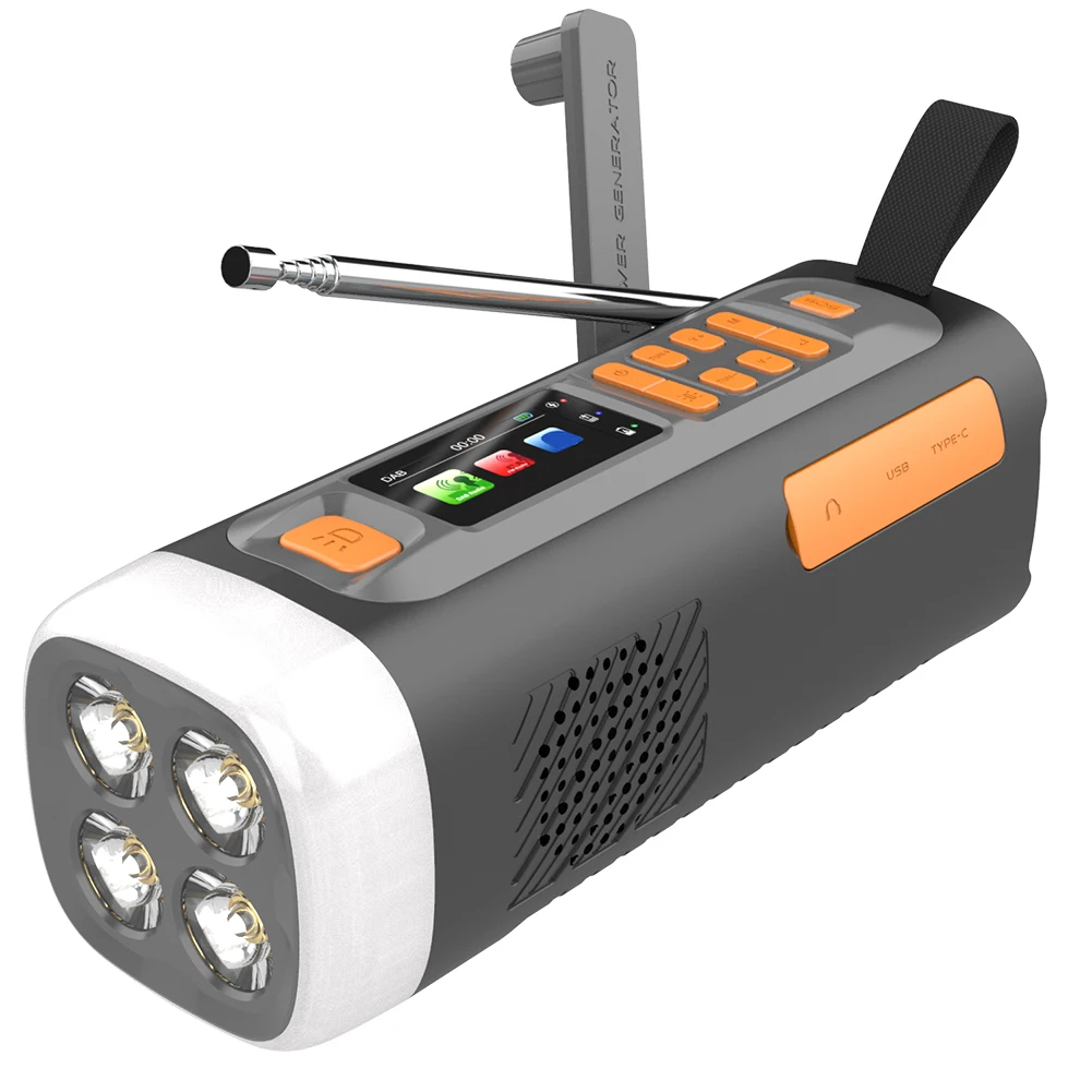 Radio con batteria solare, dinamo o USB ricaricabile - - Slim