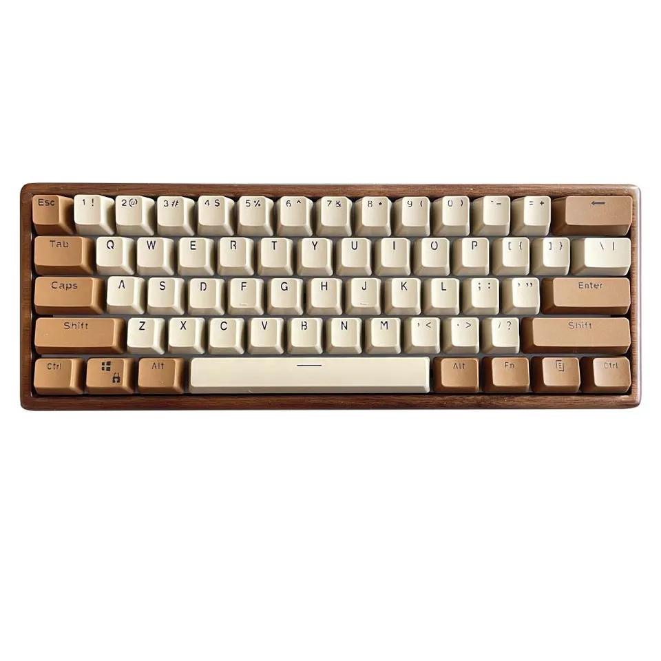 木製レトロ風wooting60he Beech/Walnut Wooden 60% Mechainical Keyboard GH60 Case Compatibal