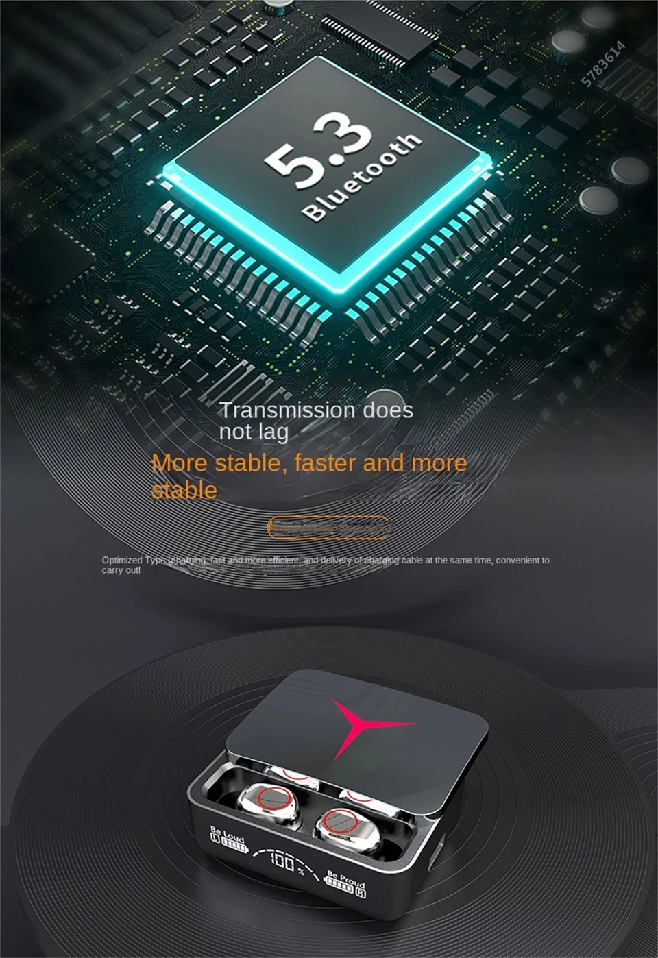 Description Picture 4 of itemTWS M90 Bluetooth 5.3 Earphones Wireless Headphones Touch Control Gaming Headsets HIFI Stereo Sound Noise Reduction With Mic