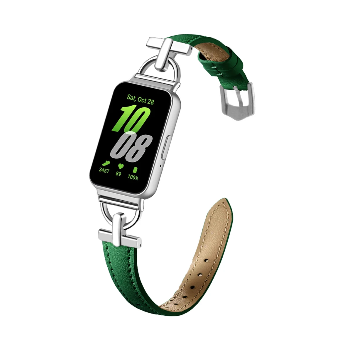 Elegant Metal and Leather Strap for Smartwatch – Premium Wristband Bracelet