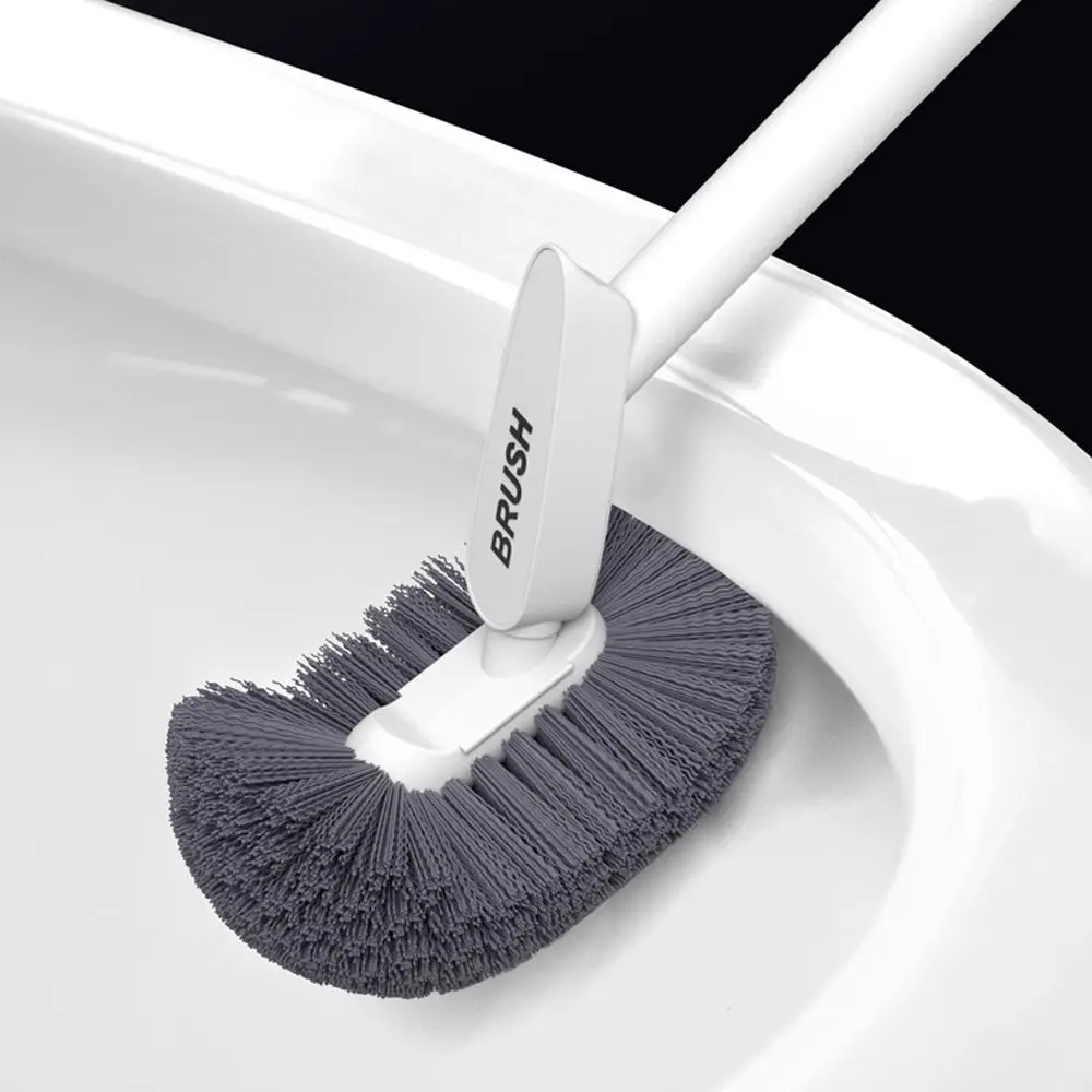 Long Handle Household Toilet Brush Wall Mounted Quick Drying Bent Head Corner Gap Brush Bathroom Cleaning Tools