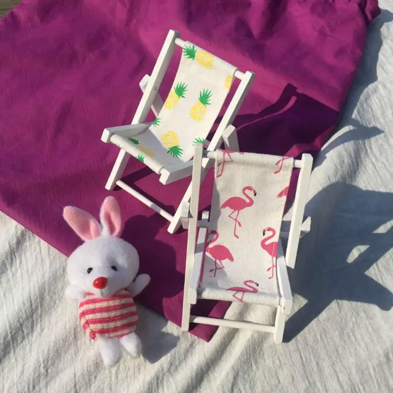 

Mini Flamingo Pineapple Wooden Beach Chair DIY Wedding Birthday Party Figurines Miniatures Desktop Home Decoration Small Pecdant