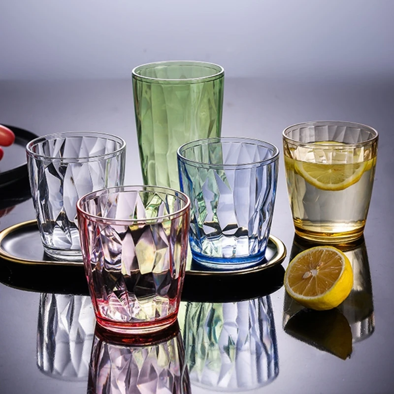 

Acrylic Drinking Glasses Shatterproof Water Tumblers Unbreakable Reusable Beer Champagne Cup Dishwasher Safe for Party