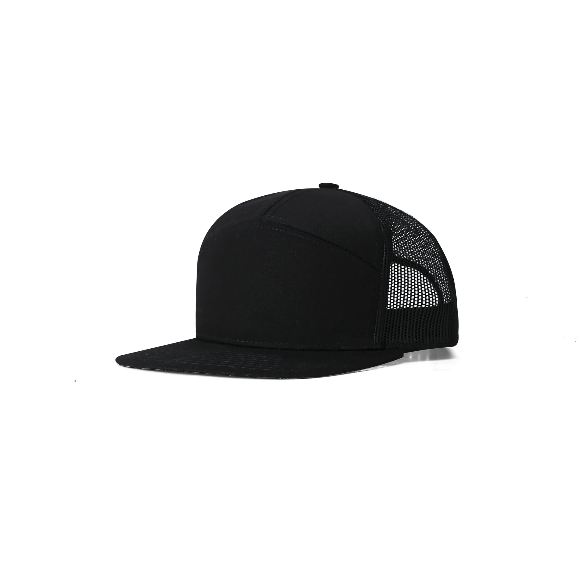 Custom Logo 7 Panel Trucker Hat Unisex Flat Brim Patchwork Mesh Baseball Caps Mens Hip Hop Sport Hats Visor Hat casquette gorros 6