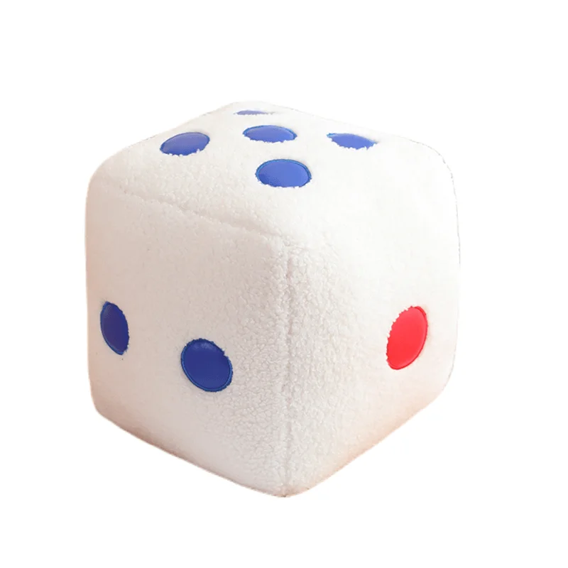 Royal Blue Fuzzy Dice With White Dots and Chain or Cord / 