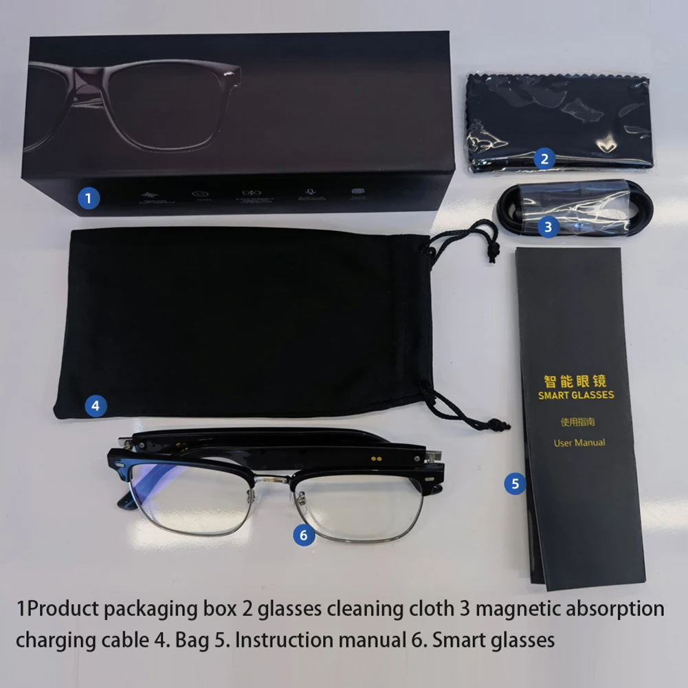 Metal Smart Glasses with BT Audio and Open Ear Sound