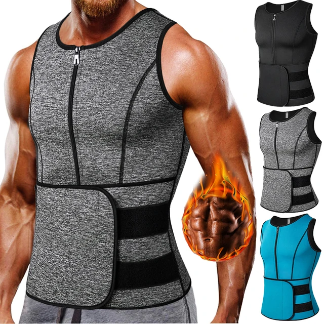 Neoprene Men's Shapers Sweat Vest for Men Waist Trainer Vest Adjustable Workout Body Shaper with Double Zipper for Sauna Suit 1