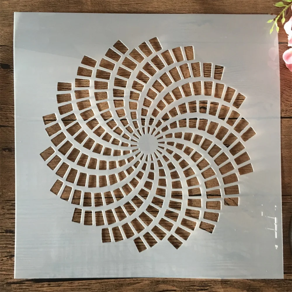 

30*30cm Geometry Windmill Cyclone DIY Layering Stencils Wall Painting Scrapbook Coloring Embossing Album Decorative Template