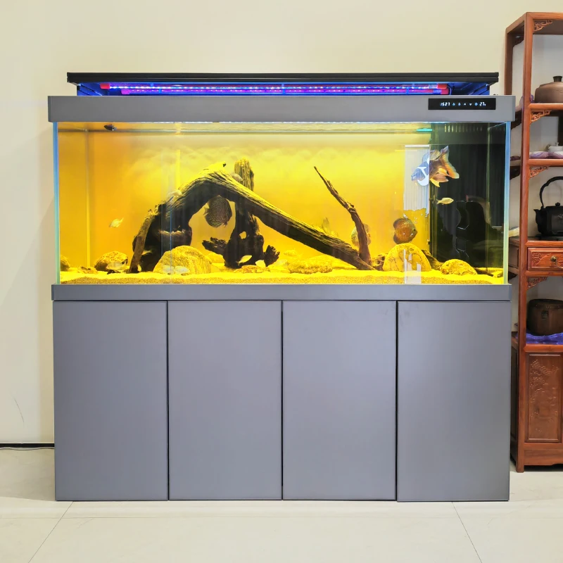 セット Custom 200 Gallon Ultra Clear Glass Aquarium Koi Arowana Fish Tank