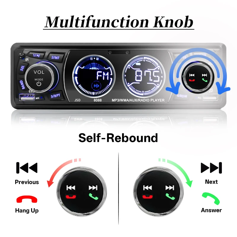 Car Radio 1din Stereo MP3 Player Audio Bluetooth FM Receiver Dual USB Support AU