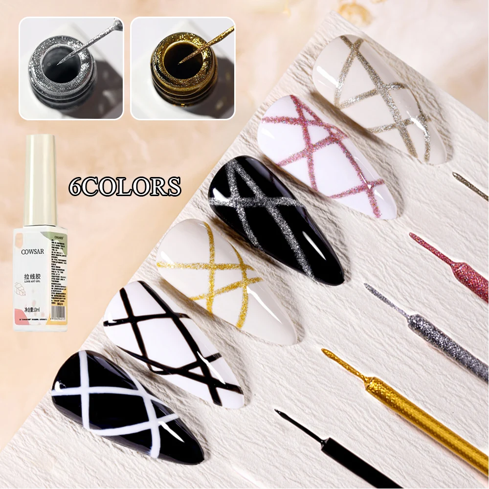 

10ml Glitter Gel Polish Soak Off UV Semi-permanent Nail Polish DIY Nail Line Art Design Painting Gel Nail Art Accessories