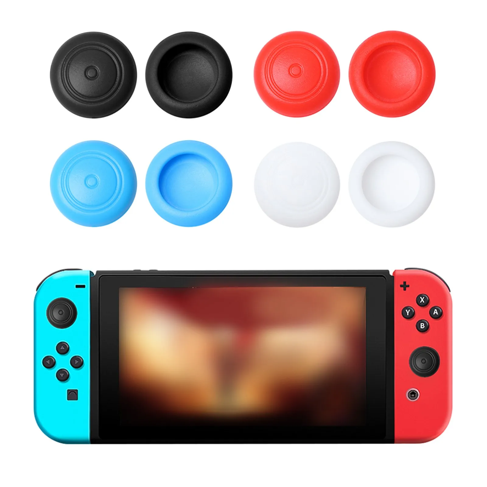 2Pcs Joystick Cap Silicone Analog Thumbstick Button Cover For Nintendo