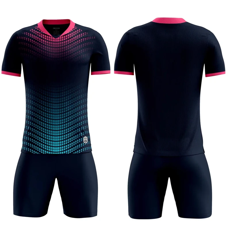 Wavy Streak Kids Soccer Jerseys Kits Supports Special Name Number Youth Adult Football Suit T-shirt Shorts 4XS-5XL