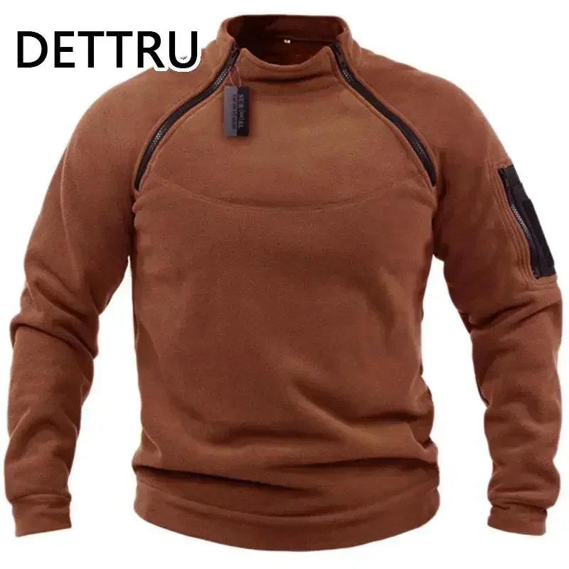 Winter Sweatshirt Mens Fleece Zipper Pullover Solid Color Loose Lamb Thick Clothing Streetwear
