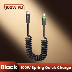 Toocki 100W Retractable USB - C Fast Charging Cable - 1.2m (Black)