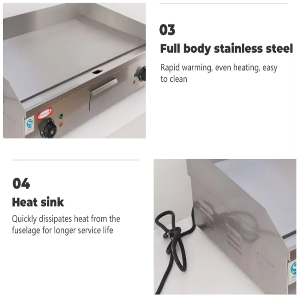 Commercial electric grill Fried Rice fried steak iron plate barbecue equipment adjustable temperature stainless steel pancake ma 5