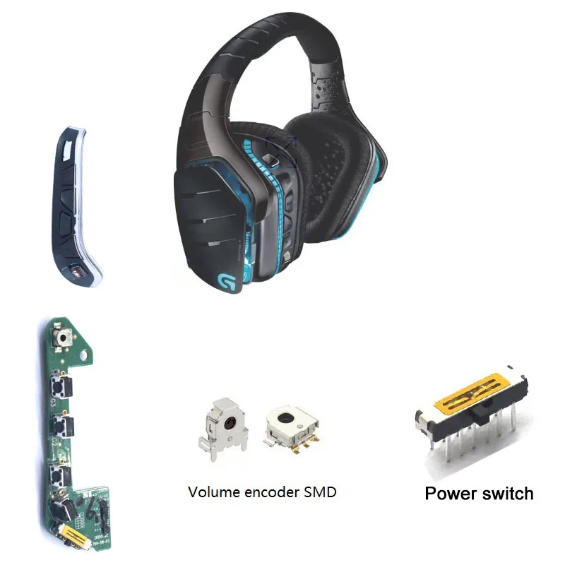 Piezas de reparación platic originales de la bisagra de Logitech g935  G635Reemplazo plástico de LA BISAGRA DE LAS auriculares del juego de  Logitech g933 G633