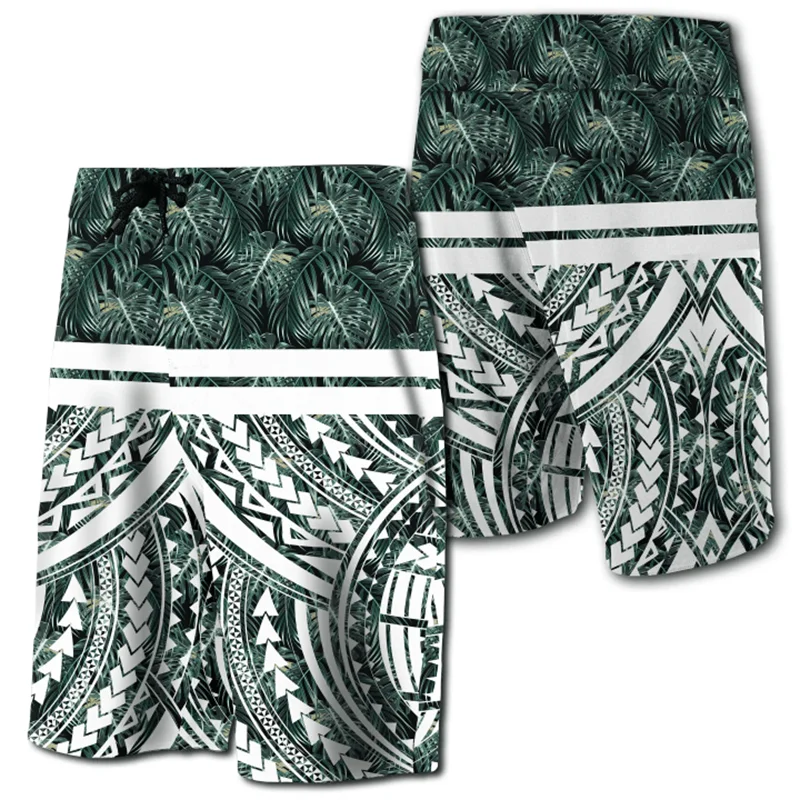 2024 Men Beach Shorts Hawaii Summer Tropical Polynesian Kanaka Women Board Shorts 3D Print Swim Trunks Ropa Hombre Short Pants 2