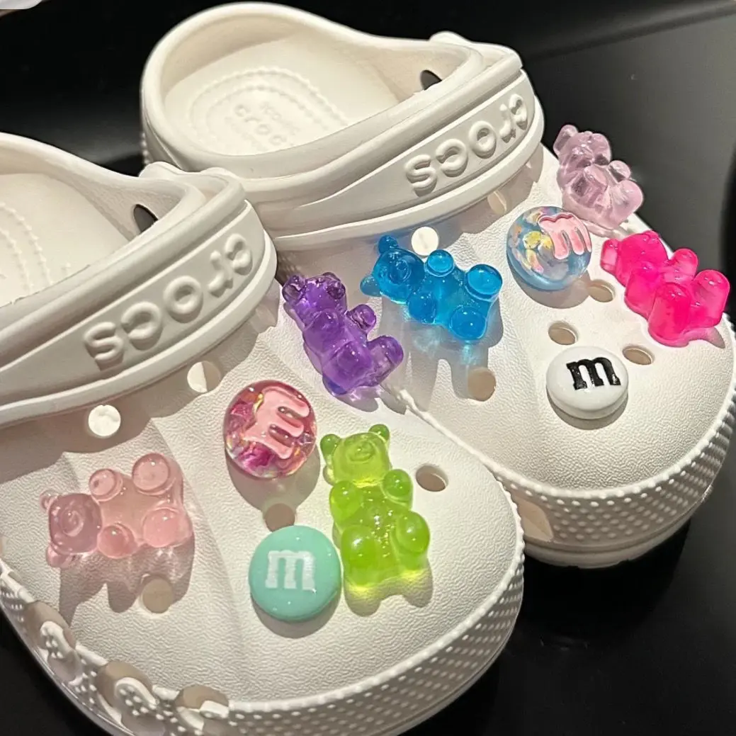 

Набор аксессуаров для обуви Gummy Bear M Bean, Симпатичные Подвески Croc, дизайнерские популярные украшения Ins, сандалии для сабо, детские подарки для мальчиков и девочек