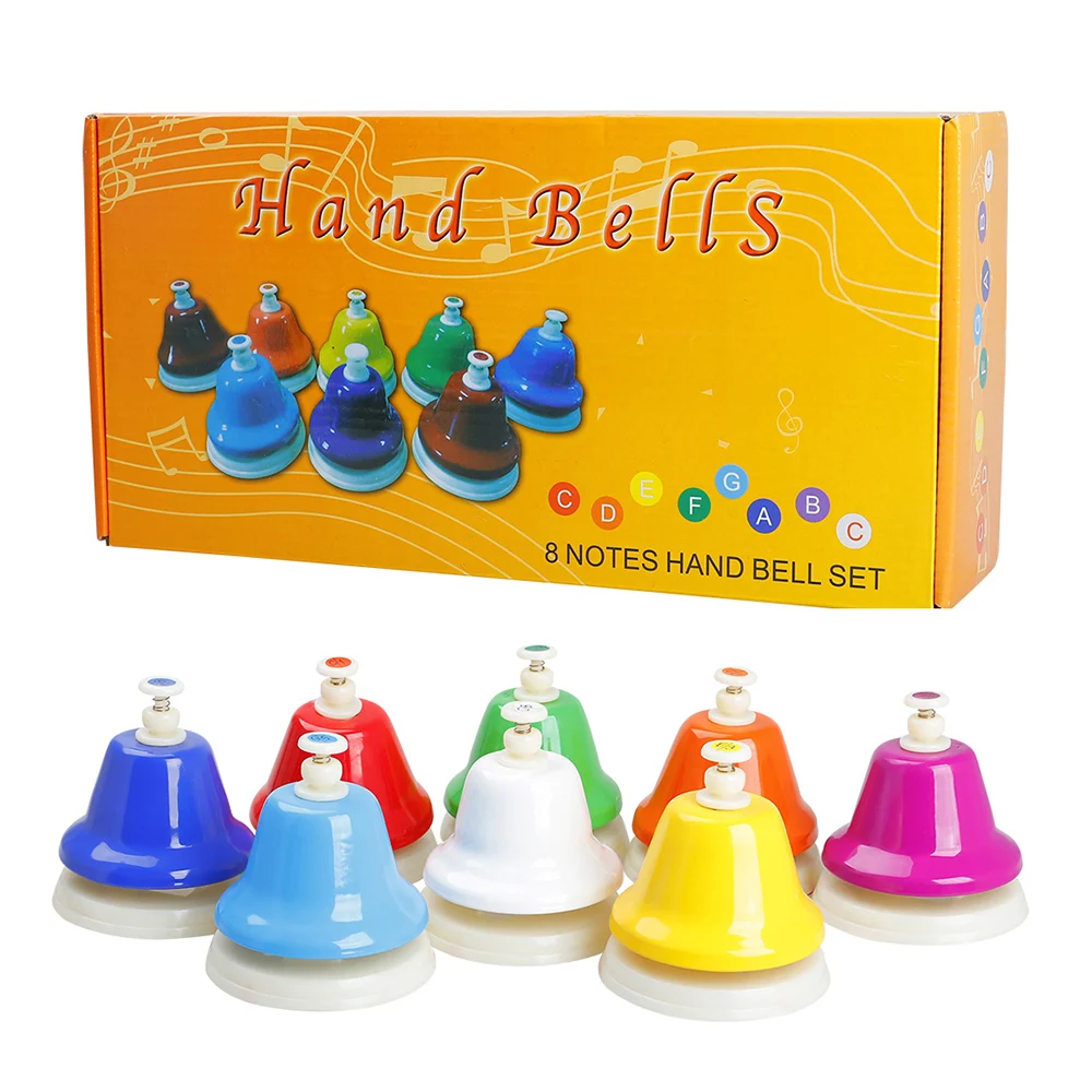 

Orff Musical Instrument Set Handbell Colorful 8-Note Hand Bell Child Music Toy Baby Early Education Beautiful Christmas Gifts