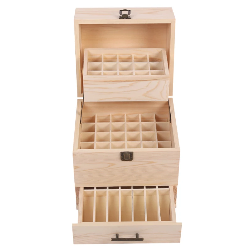 

59 Grid Level 3 Space Savings Wooden Storage Boxes Case Essential Oil Storage Case box Multi-Tray Organizer Large Organizers