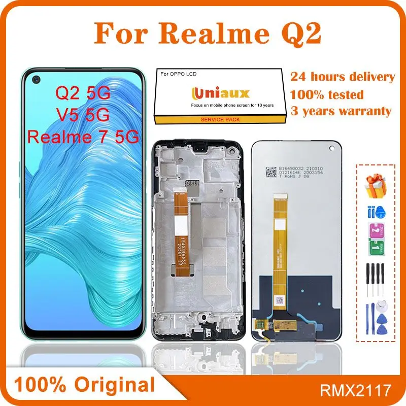 

6.5'' Original For Realme Q2 RMX2117 LCD Display Touch Screen Digitizer Assembly Reaplacemet Parts