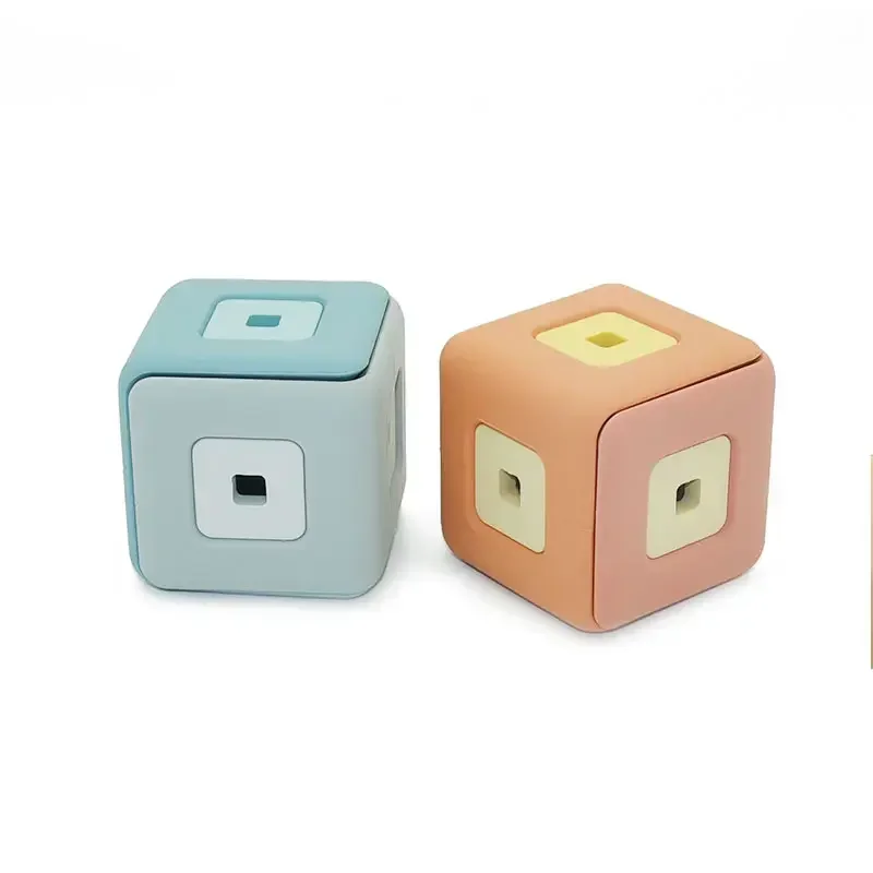 Baby Silicone Blocks 3D Square Combination Silicone Blocks BPA-Free Educational Montessori Toys Baby Teether Gifts Stacking Toys
