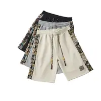 Summer Fashion New Men's Five Pants Drawstring Elastic Waist Beautifully Embroidered Shorts Loose Breathable Men's Clothing 1