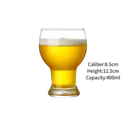 Transparent Craft Beer Mug - Classical Cold Drink Cup and Bar Accessory - 120 - 600ml (400ml)