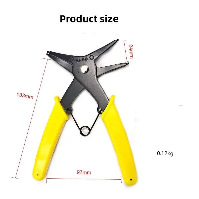 Circlip Pliers 2 in 1 Internal and External Dual Purpose Pliers External Spring Pliers Large Retaining Ring Removal Tool 1pcs image 6