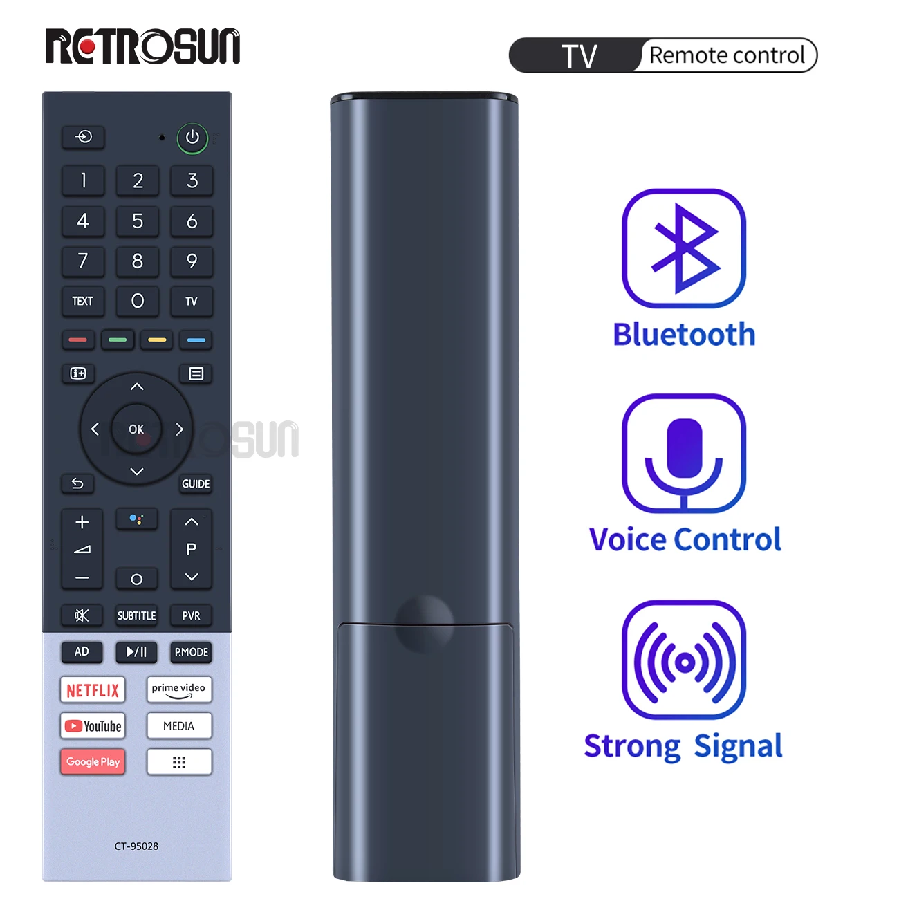 Telecomando Bluetooth Vocale Per Toshiba 75 C350Kn Ct-95028 Ct-95027 Ct-95024 Ct-95021 4K Ultra Hd Smart Led Google Android Tv