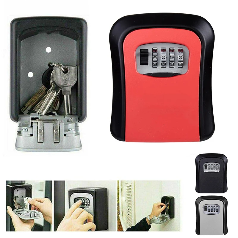Wallmounted Key Lock Secret Box Waterproof Key Code Box 4 Digit