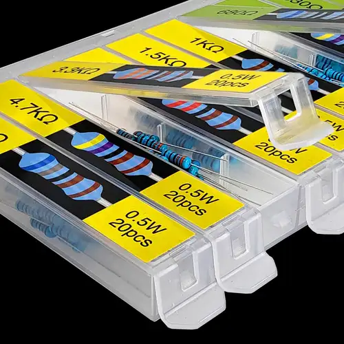 1/2W 30 Values 600pcs Resistor Kit, 1 Ohm-1M Ohm 1% Metal Film, Individual Compartment, Assorted Set for Electronics - Image 2
