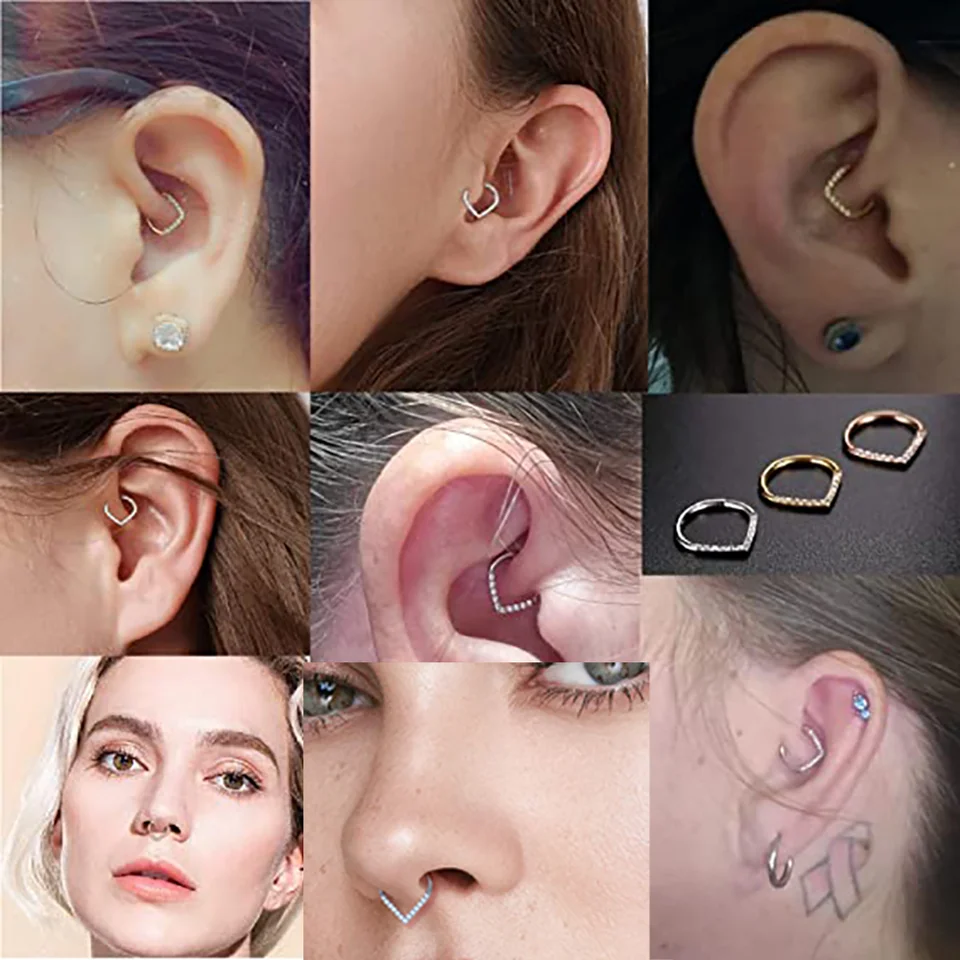 Titanium Spider Web Hinged Clicker Nose Ring - 16G (5/16") G23 - For Septum, Tragus, Ear Piercing 2 thumbnail image