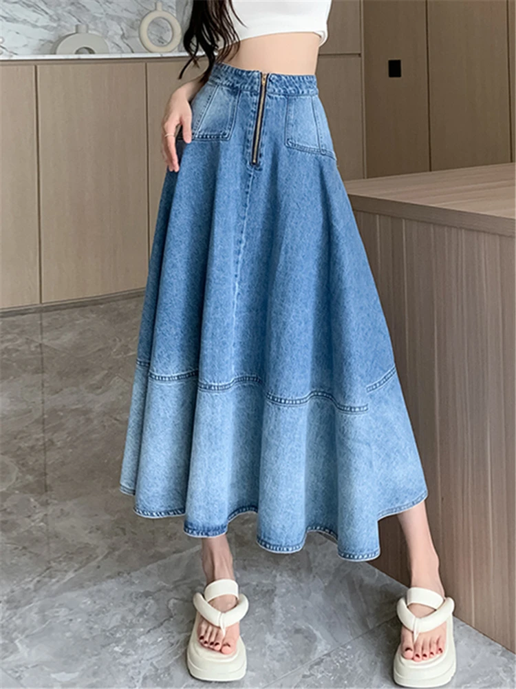 Free Shipping 2023 New Fashion Long Maxi Denim Jeans Women S-XL High Waist  Spring Summer Mermaid Style Pockets Skirts - AliExpress