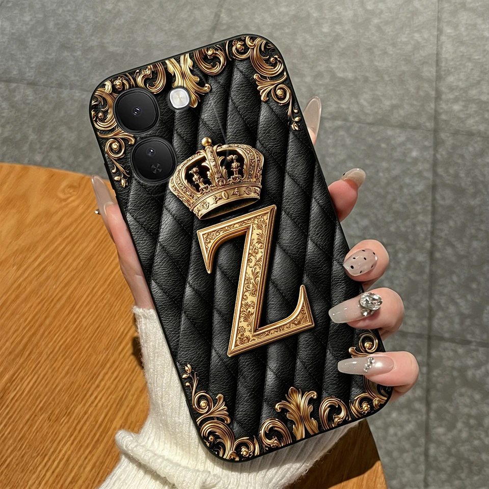 Luxury Crown Letters Pattern High-Quality Matte Silicone Shockproof Phone Case