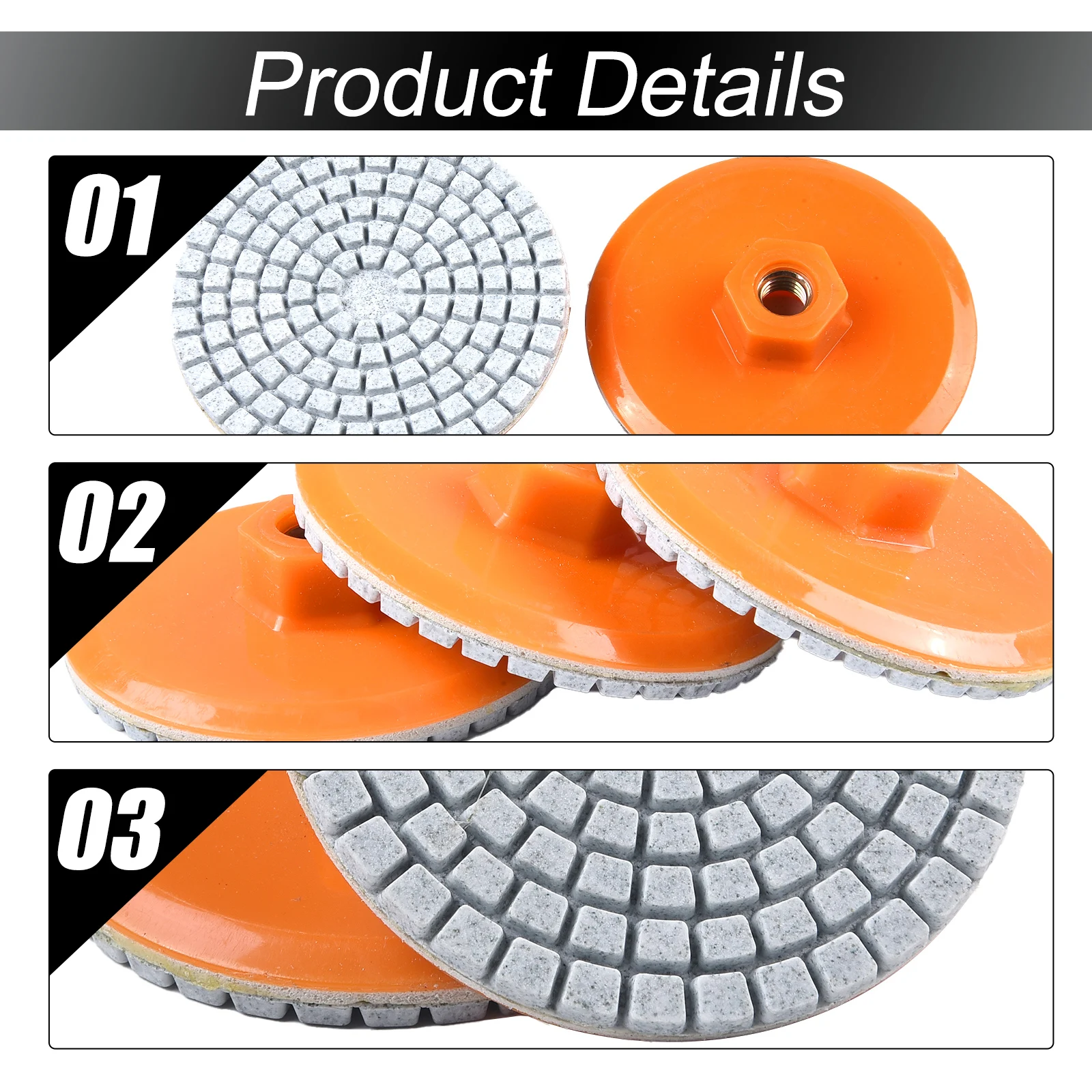 3pc/5pcs 3inch Diamond -=Polishing ==Pad Wet Dry Buff Disc Abrasive For Marble Concrete 80mm  Angle Grinder Power Tools raizi tools 3inch 75mm tcd concrete floor resin ceramic diamond polishing pad for concrete