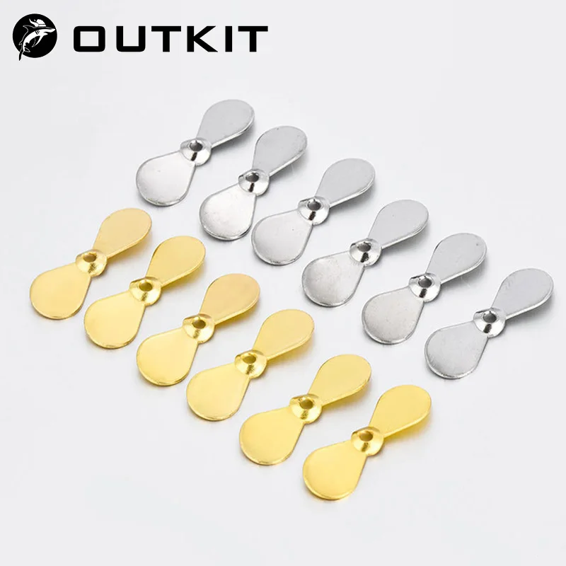 OUTKIT 50 Stück Plug Casting Fly Propeller Spin Spinnerbait Topwater Angelköder Klingen Edelstahl Custom Spinnerbait Prop