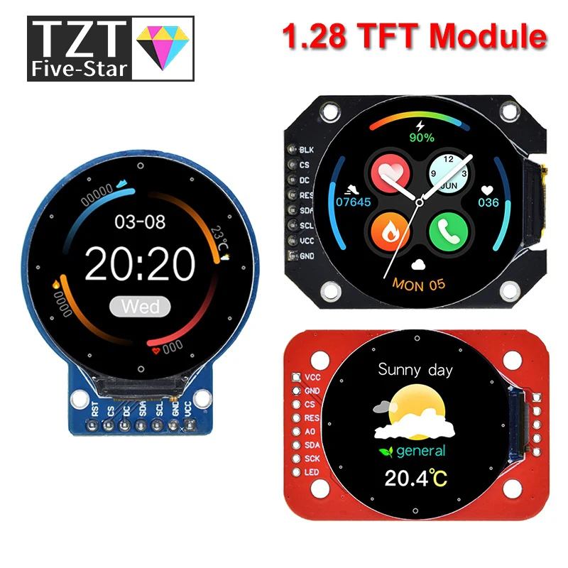 TFT Display 1.28 Inch TFT LCD Display Module Round RGB 240*240 GC9A01