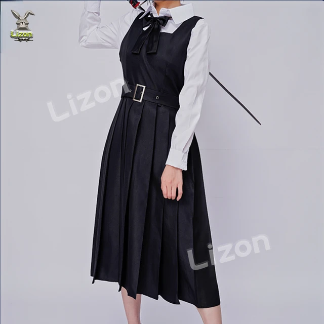 HOLOUN Anime Chainsaw Man Cosplay Costume Mitaka Asa Black Dress War Devil  School Uniform 2 Bow Ties Halloween Christmas Gift - AliExpress