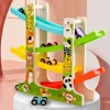 Wooden Ramp Racing Toddler Toy Car Set Montessori Educational Toy Game Mini Inertia Slide Roller Coaster Racing 5