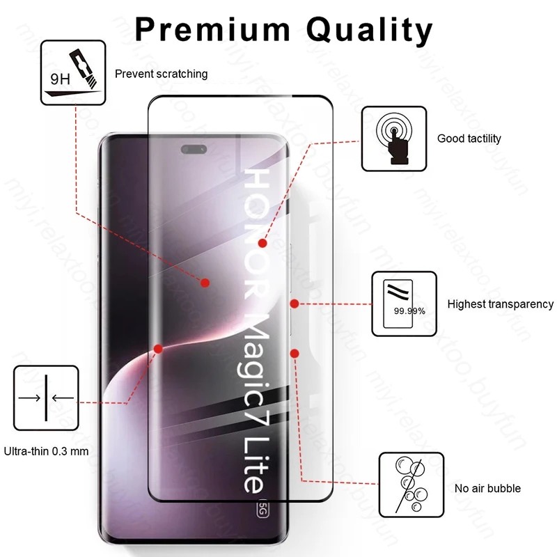 Premium 9D Curved Tempered Glass Screen Protector with Camera Shield