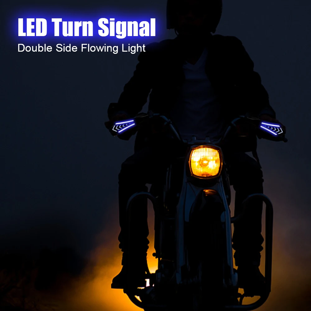 Handguards Covers Motorcycle Turn Signal Lights 12V Flashing Waterproof Protector Shield Motocross Handlebar Guards Accessories