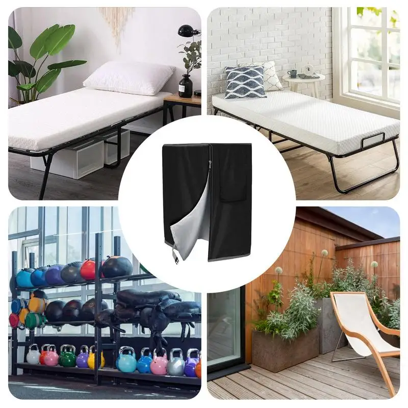 Bed Frame Cover 210D Oxford Waterproof Rollaway Folding Bed Cover Travel Folding Foldable Dust-Proof Garage Ball